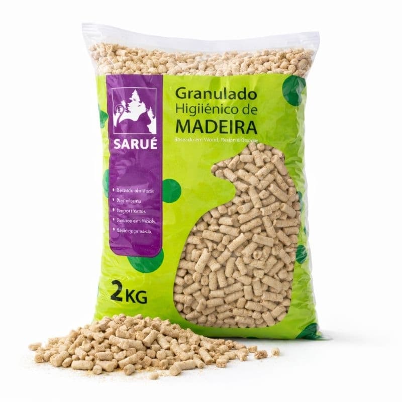 Areia Higienica  de Madeira para Gatos, Aves e Roedores | Granulado Higiênico 100% Pinus | Absorvente e Natural