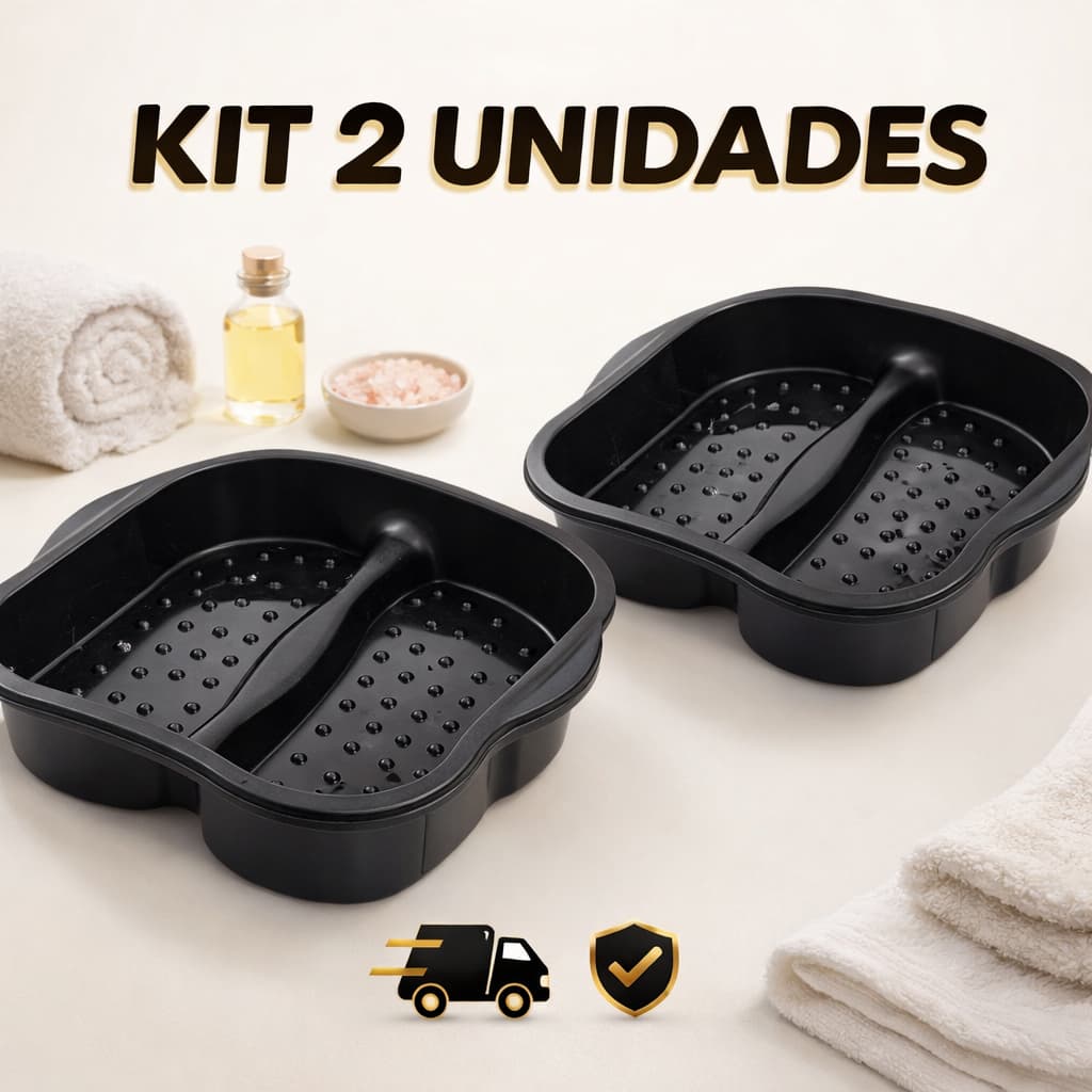 kit Até 2 Bacia Spa para Pés Anatômica Pedicure com Massageador Reforçada Conforto Total