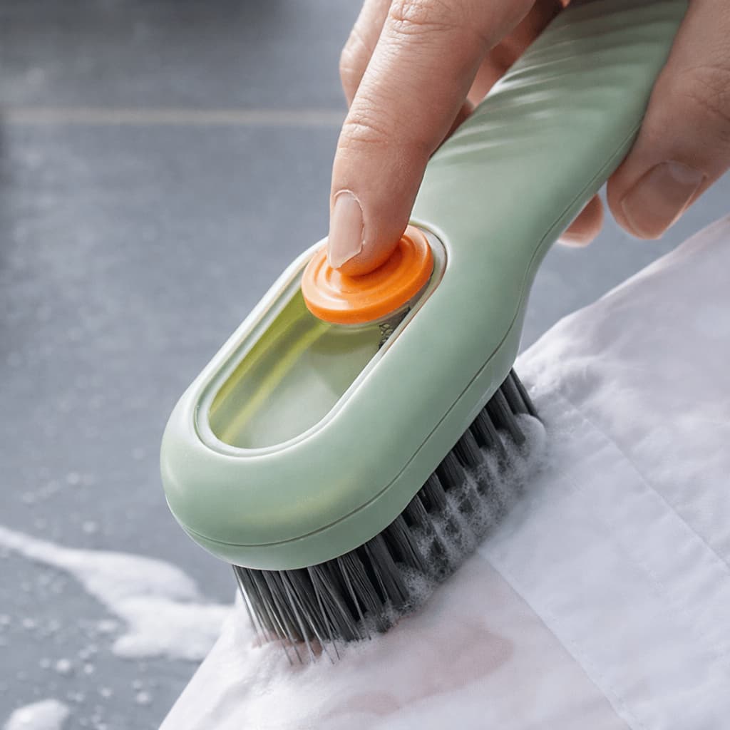 Escova Limpa Sapatos com Dispenser e Reservatório de Sabão Limpeza Prática