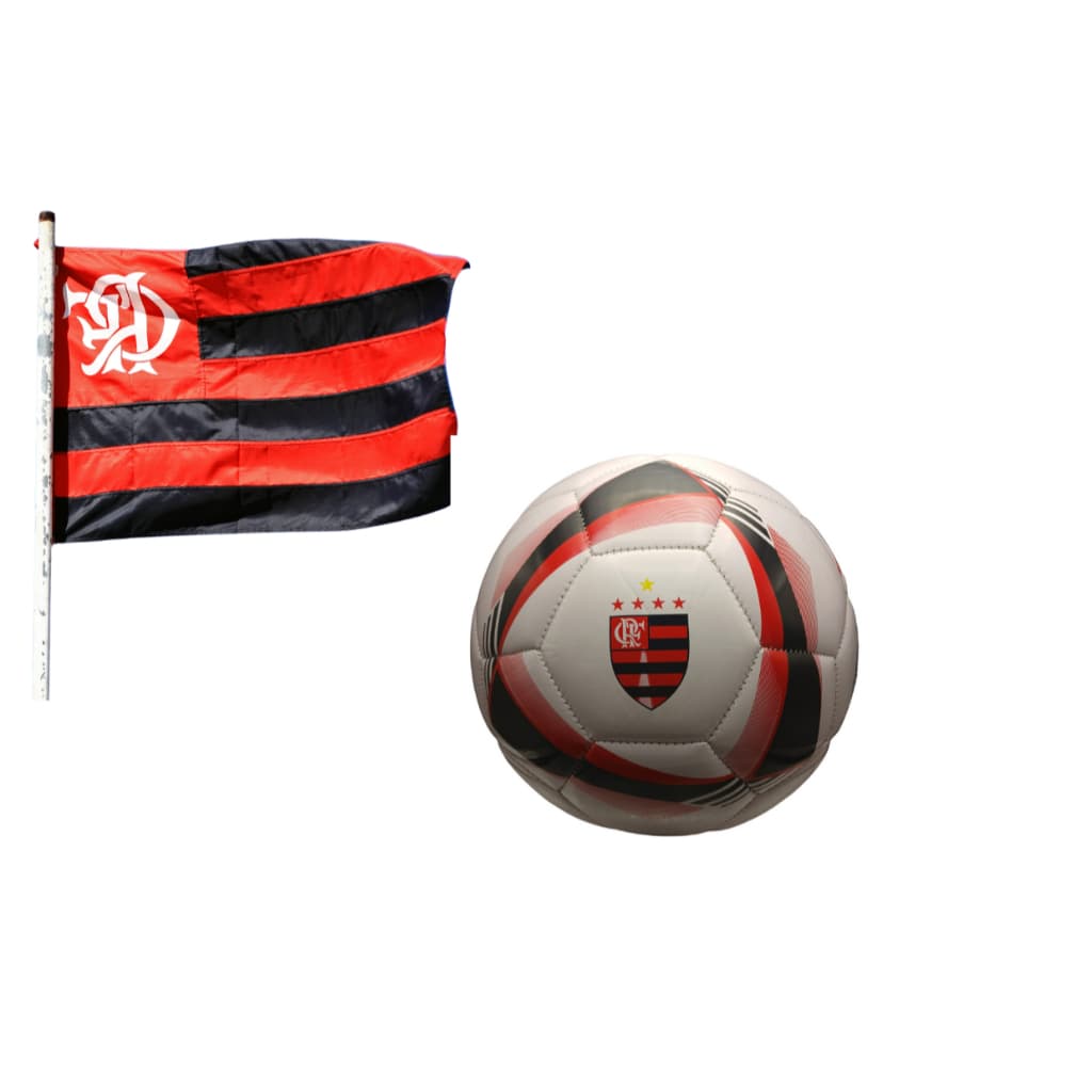 Bola de Futebol Mengão Flamengo Costurada Com desenho Campo e Quadra