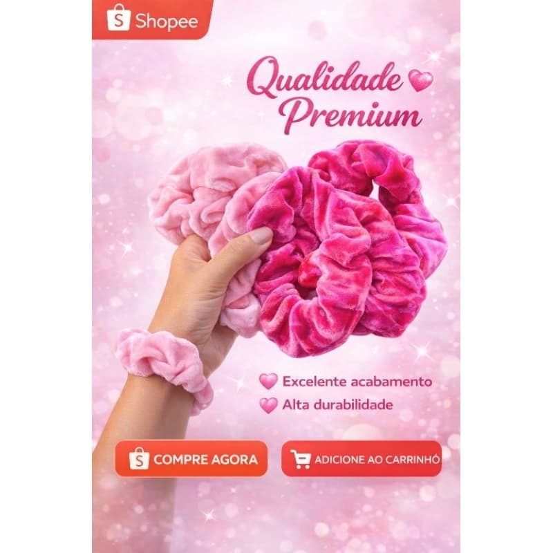 Kit 50 Xuxinhas Scrunchies elastico laco de cabelo Outubro Rosa