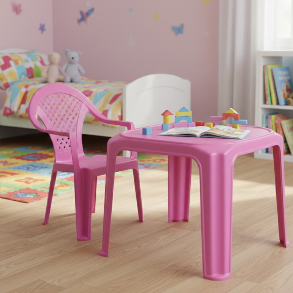 Kit Mesa Cadeira Infantil  Menina Menino Resistente Estudo Desenho Recreação Alta Durabilidade