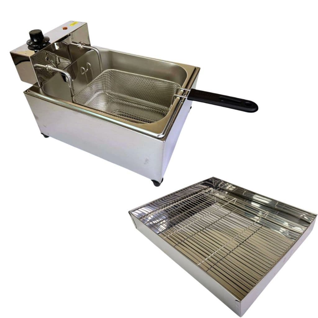 Kit Fritadeira Elétrica 7L Inox + Escorredor de Óleo 110V