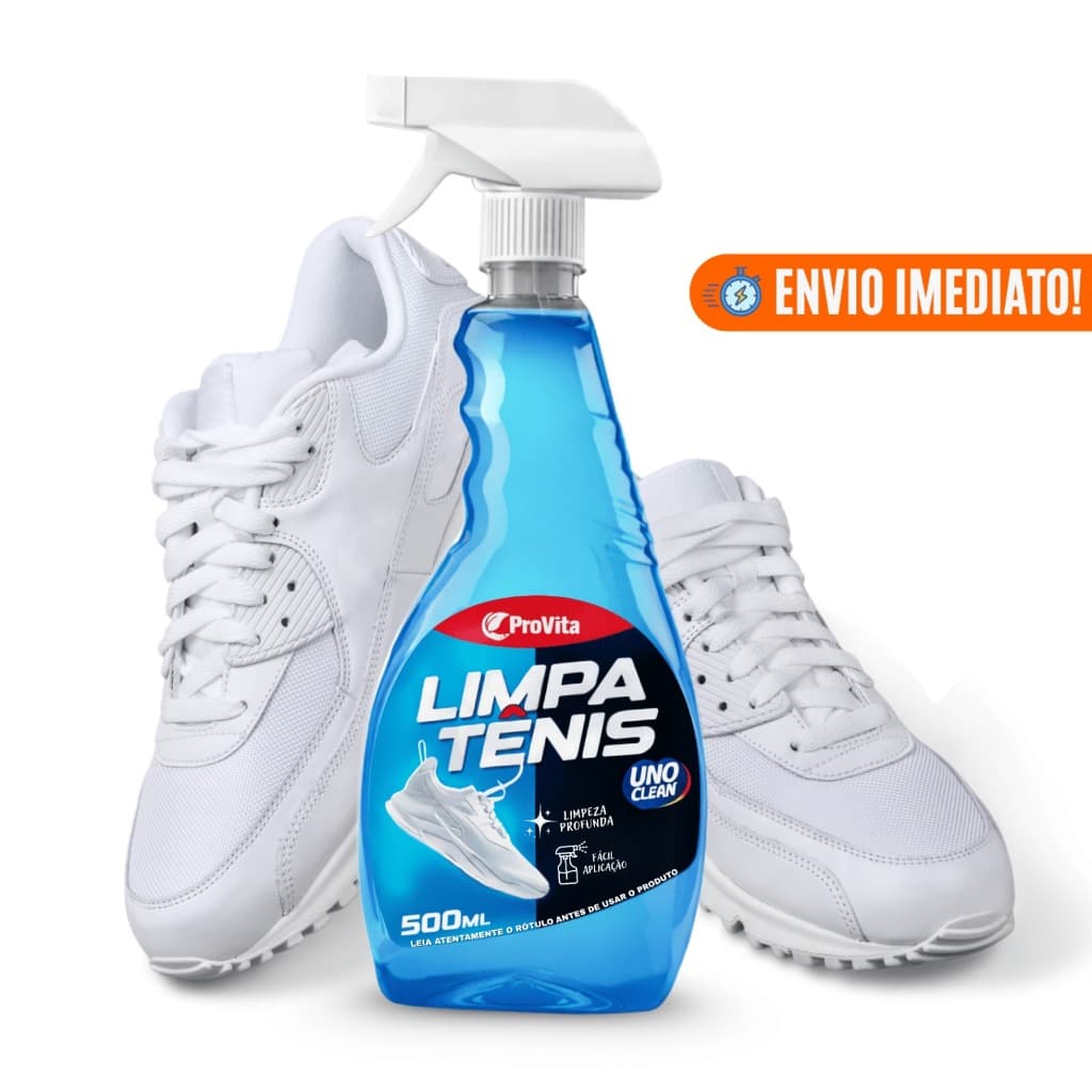Limpa Tênis ProVita 500ml Spray – Limpador de Tênis Branco Couro Sintético Borracha e Sola Encardida