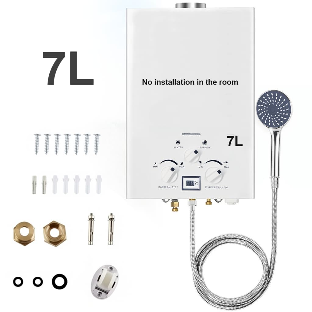 Aquecedor A Gás 7 Litros Gn Natural Glp Branco De Água à de água a gás litros GLP