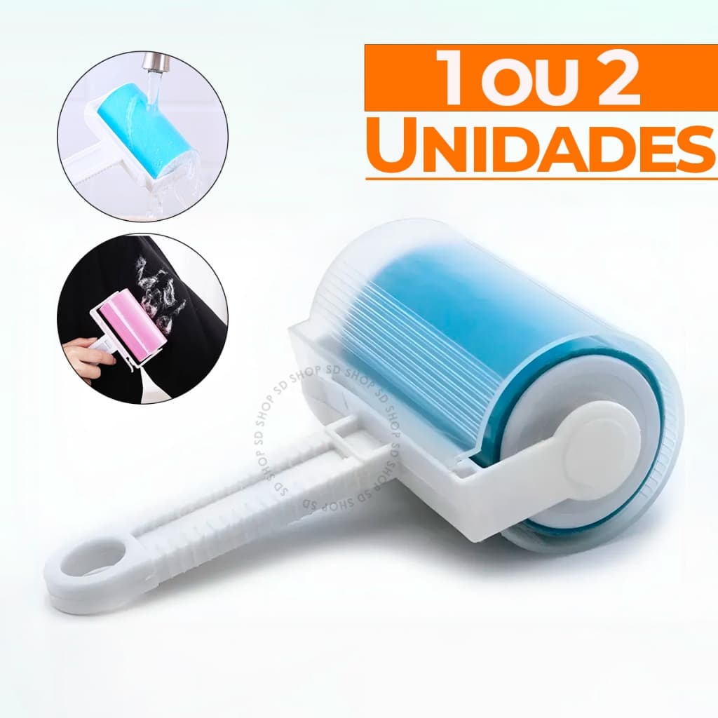 Rolo Tira Pelos 1 ou 2 Un Poeiras Fiapos Lavável Tampa Universal Multiuso Plástico Alta Qualidade