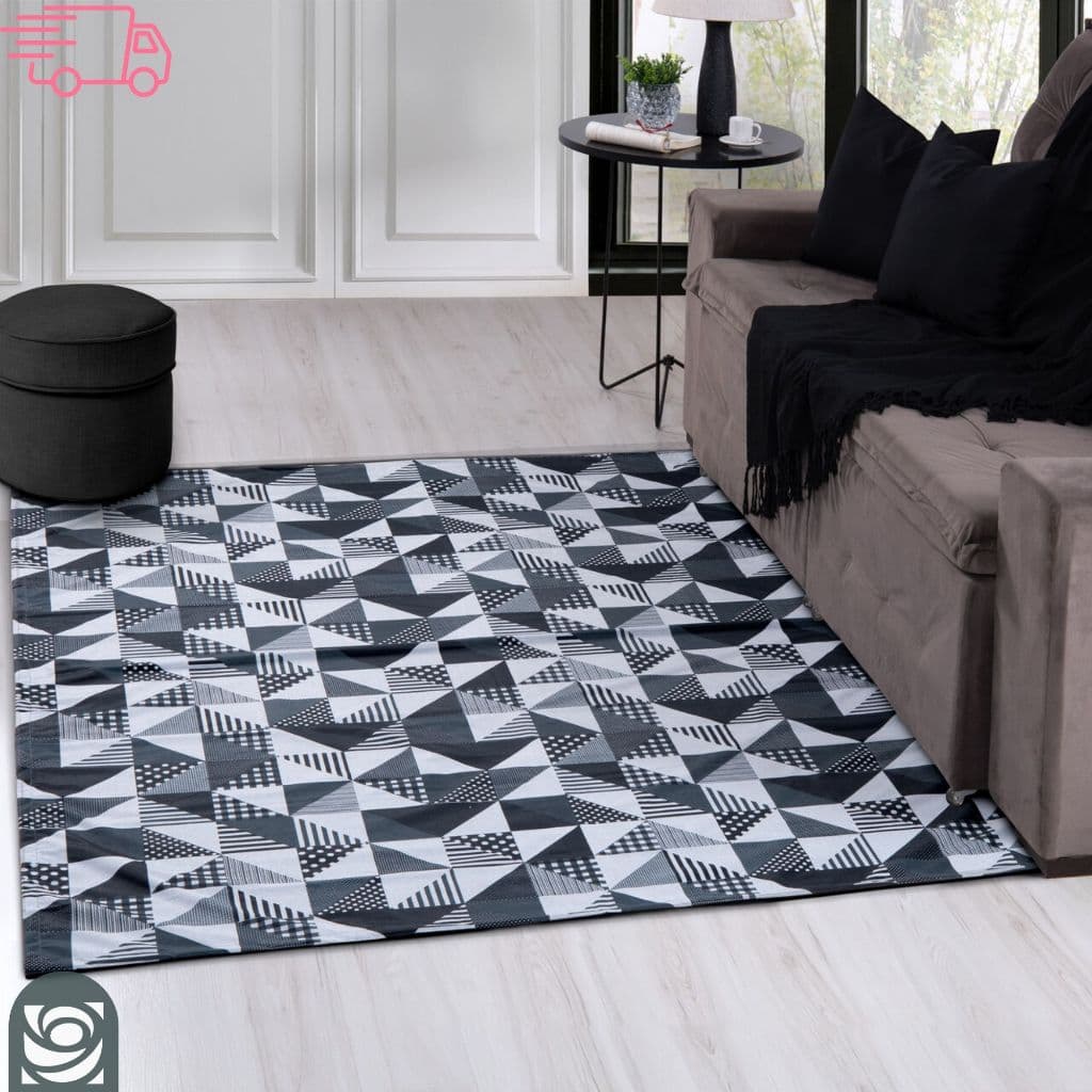 Tapete Geometrico Emborrachado PVC Para Sala 2m X 1,40m e 1m x 1,40m