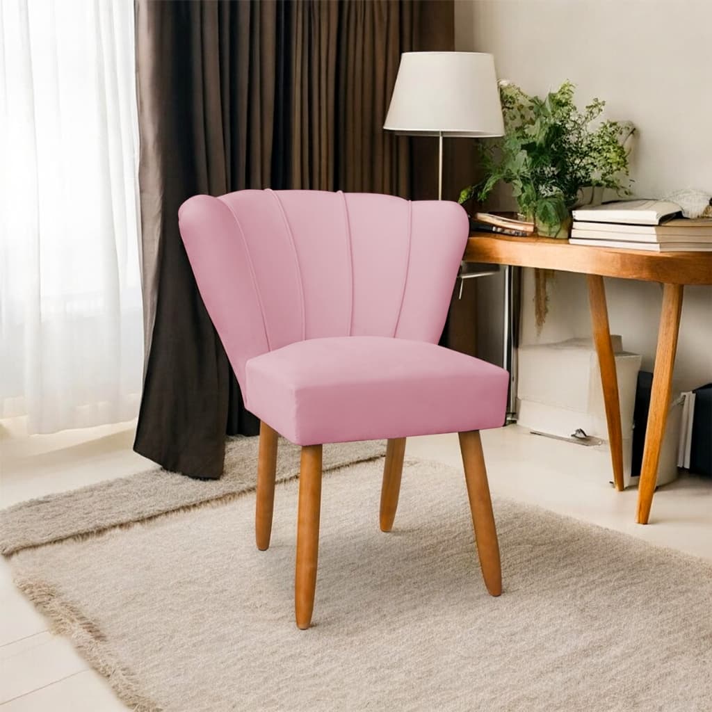 cadeira pétala reforçada luxo pés madeira