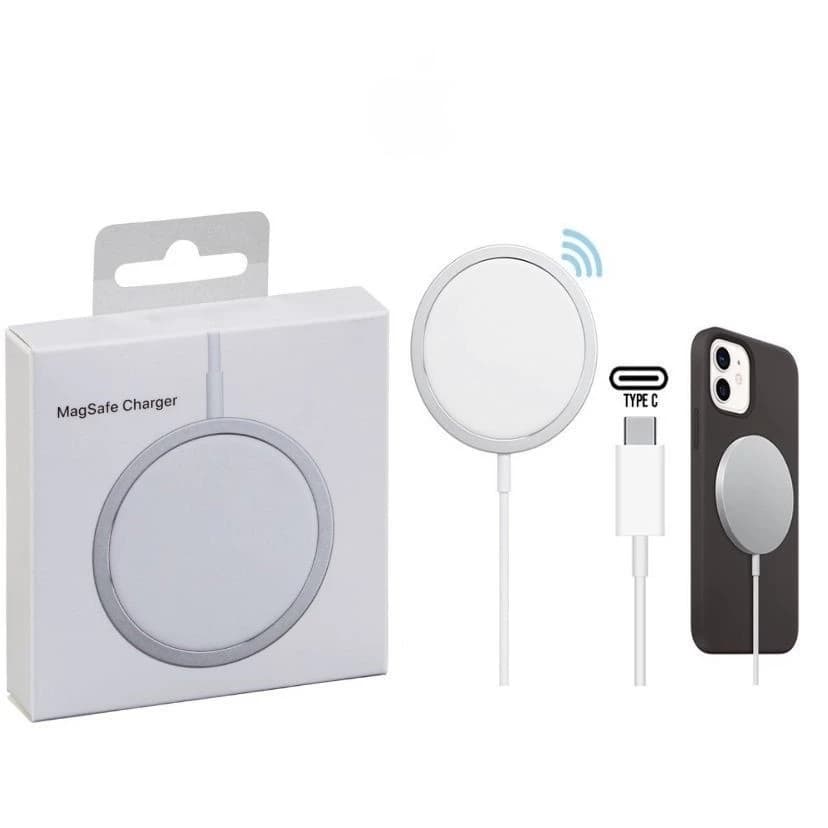 Kit Carregador Magnetic Indução Magsafe + Fonte / Tipo C 15W