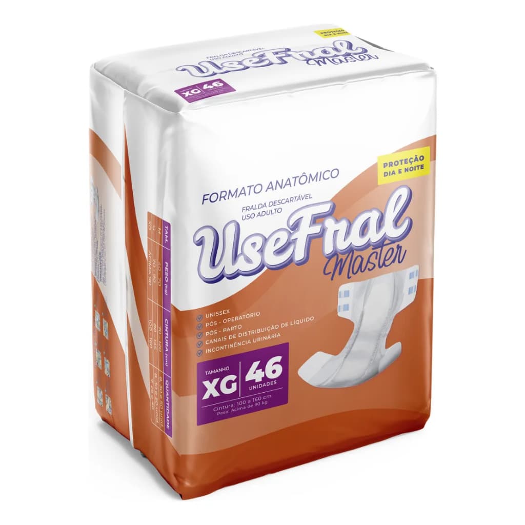 FRALDA GERIÁTRICA USEFRAL HIPER - XG, G, M - ENTREGA RÁPIDA