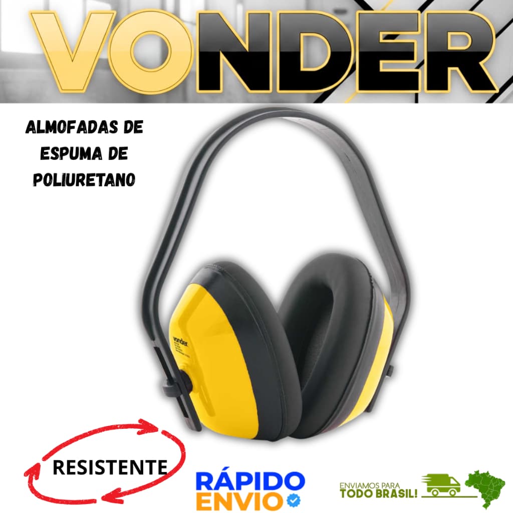Abafador De Ruido Protetor Auricular Tipo Concha 10DB Epi Vonder Resistente Profissional Premium