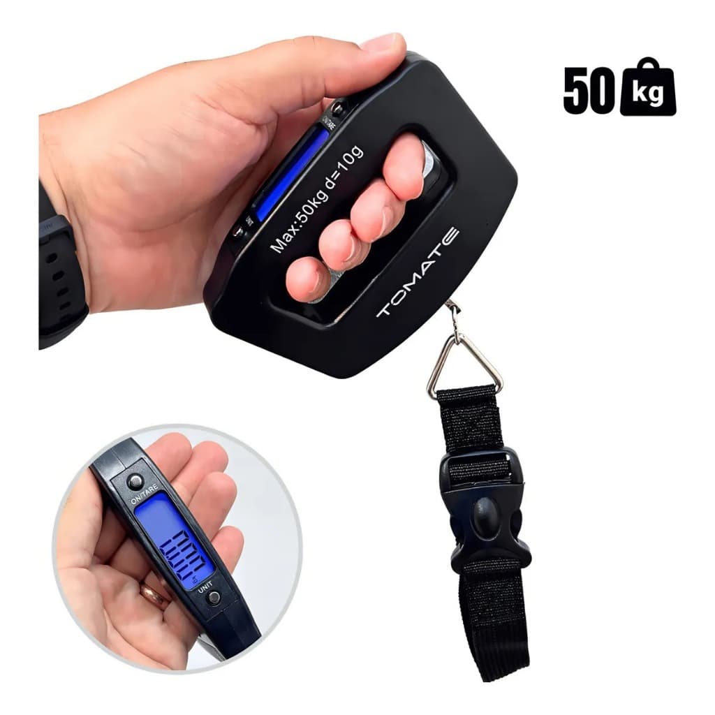 Balança Portátil Digital De Mão Tomate STC-03  Mala Bagagem Até 50 Kg