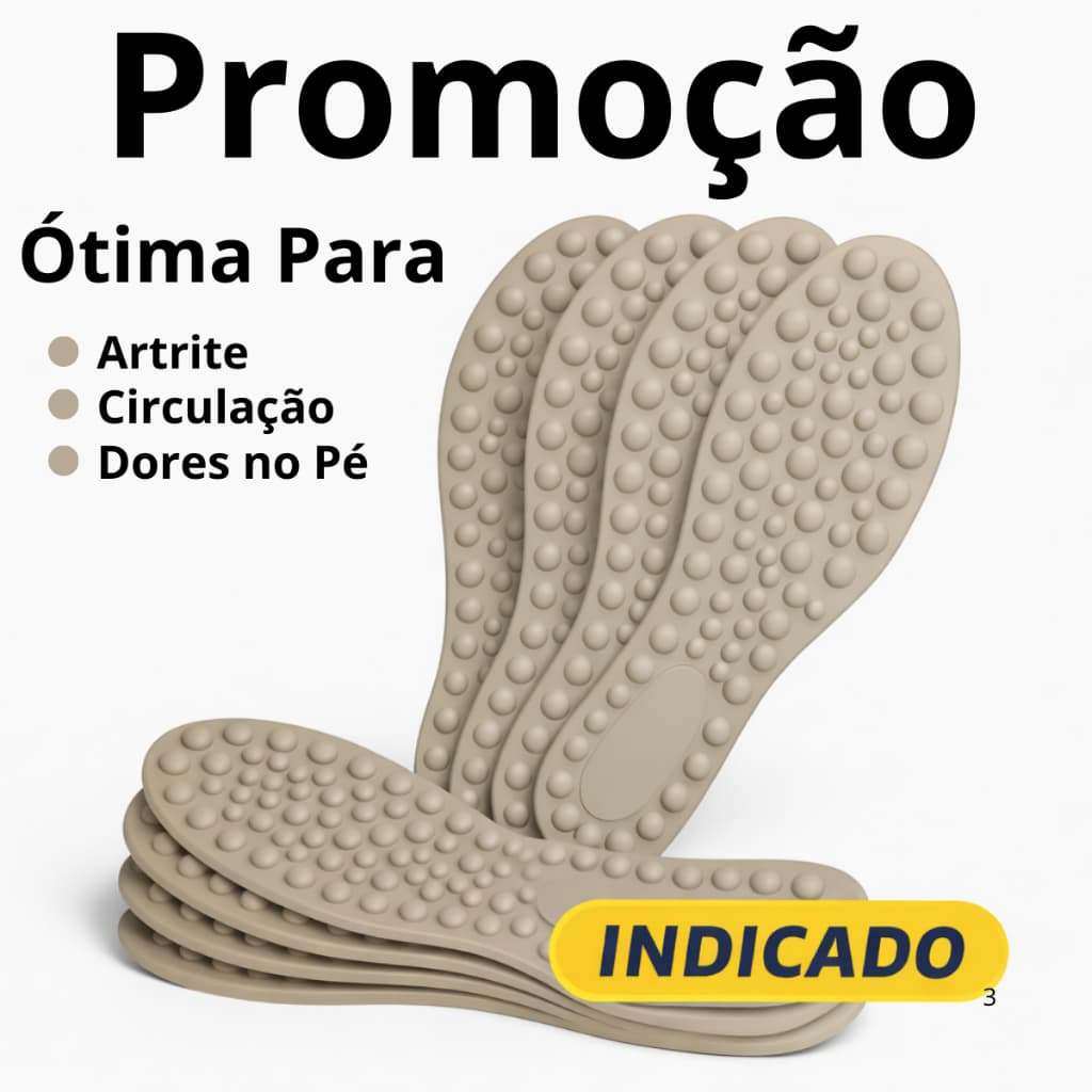 Palmilha Ortopédica Com Esferas Massageadoras Para Fascite Plantar Circulação Sanguínea