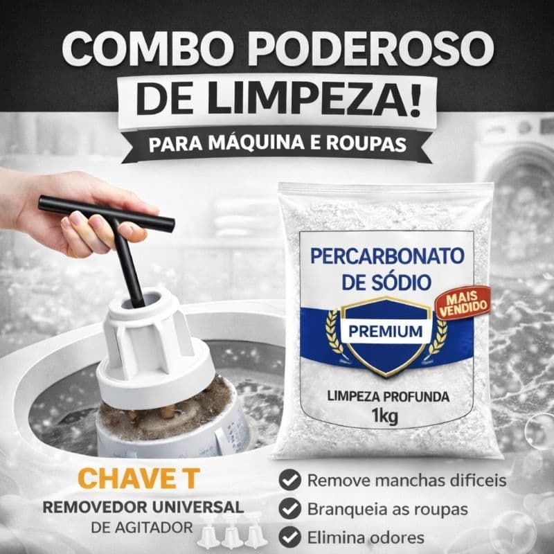 Chave T 10mm Pastilha Percarbonato Chave Longa p/ Abrir Agitador Máquina de Lavar 100% Puro 2kg 1kg 500g 250g Universal