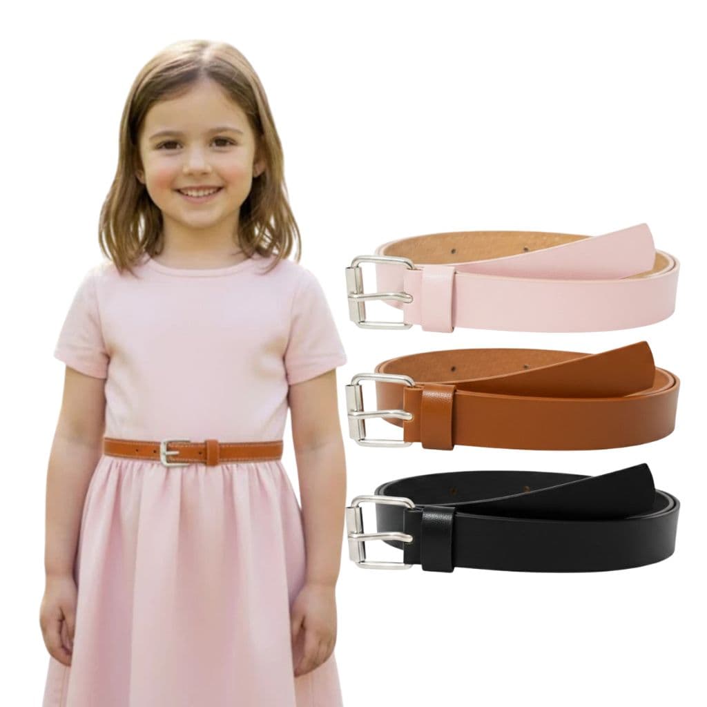 Kit 3 Cintos Infantil Delicado Fino Moda Feminina Primavera Verão Fivela Prata - Isa