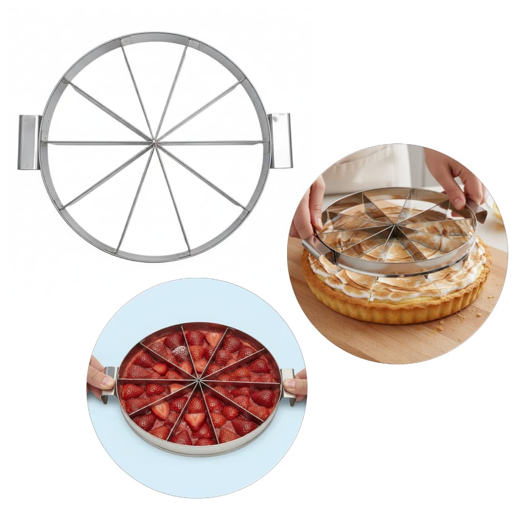 Fatiador E Marcador Para Bolo E Torta 25cm 10 Fatias