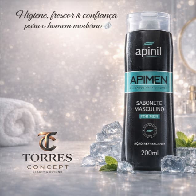 Sabonete Íntimo Masculino Apimen 200ml Apinil Controle de Odor Ação Refrescante Ph Equilibrado