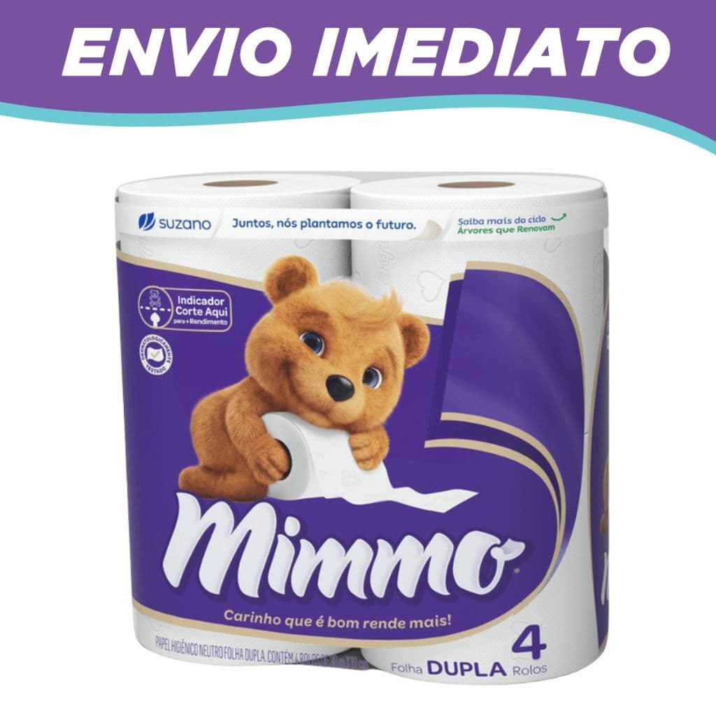 Papel Higiênico Folha Dupla 30m com 4 Rolos Mimmo