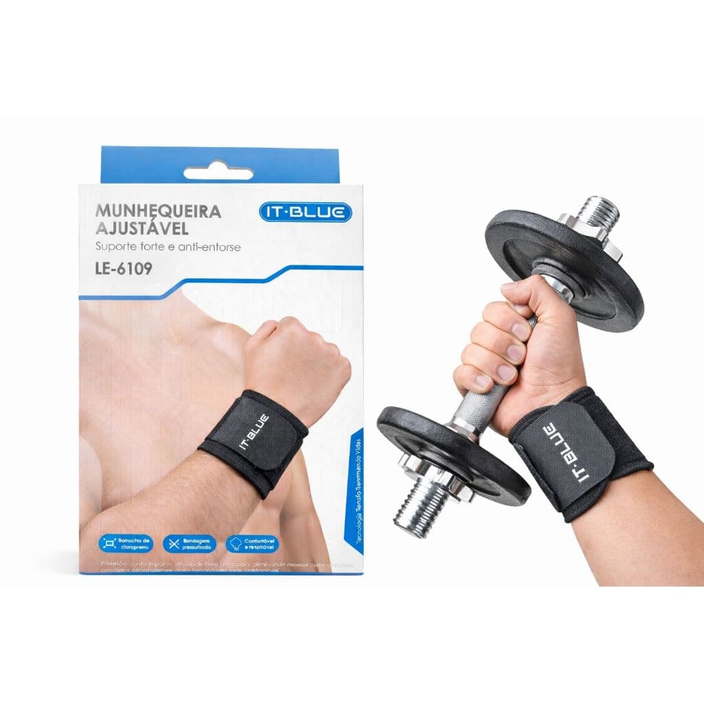 Munhequeira Unitária De Compressão Pulso Para Esportes - Suporte Ideal Para Academia e Treinamento