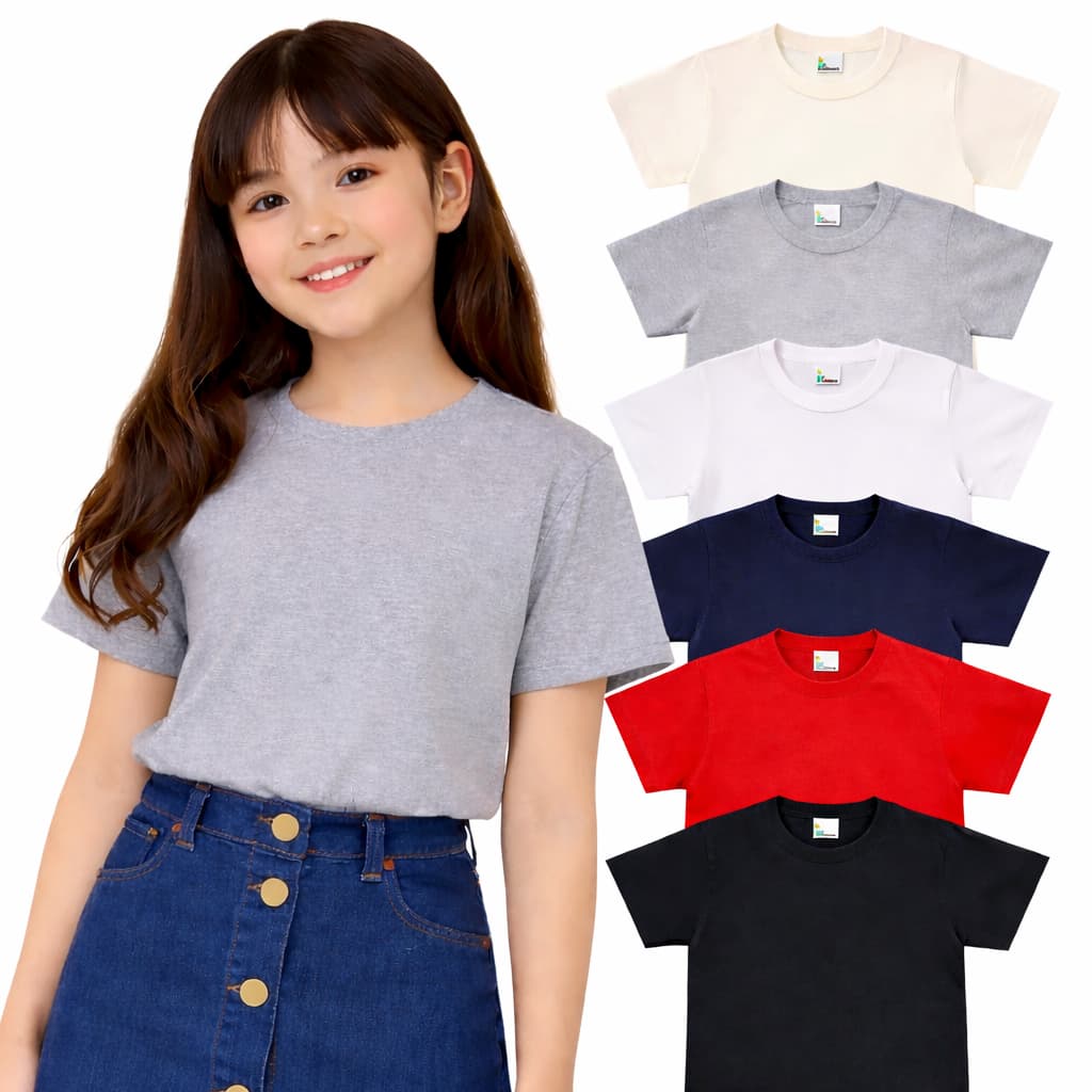 Camiseta Básica Escolar Casual 100% Algodão Infantil e Juvenil Menino ou menina