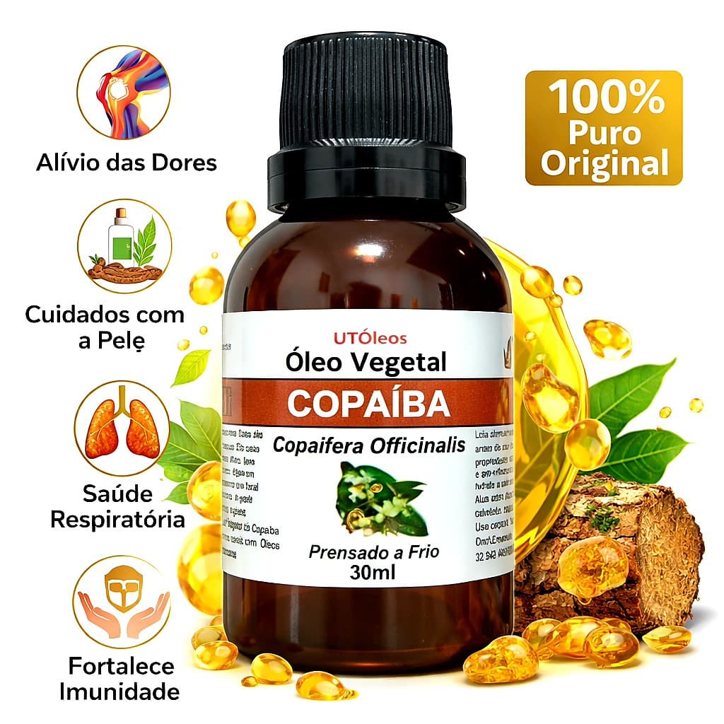 Copaíba Óleo Vegetal 30ML 100% Puro e Natural Antisséptico
