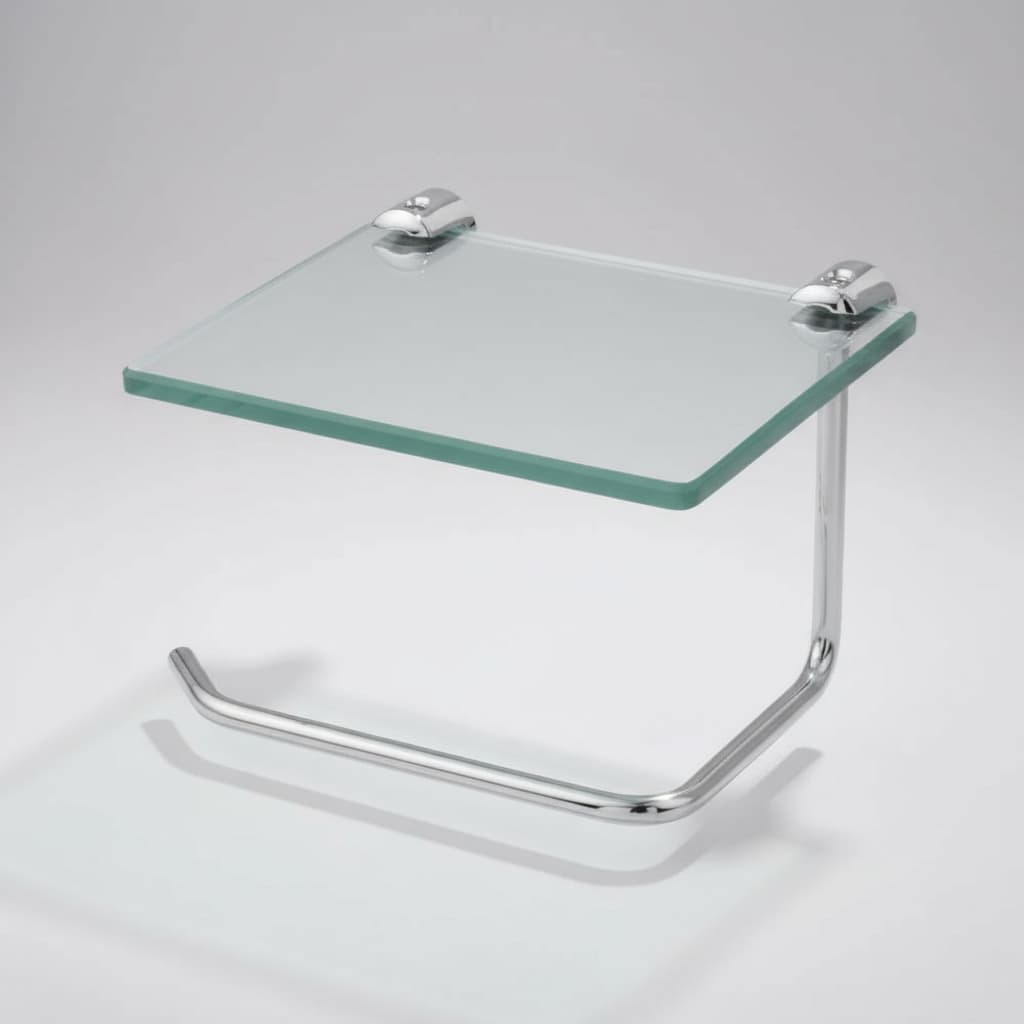 Porta Papel Higiênico de Parede Papeleira De Vidro Objetos Celular Decoração