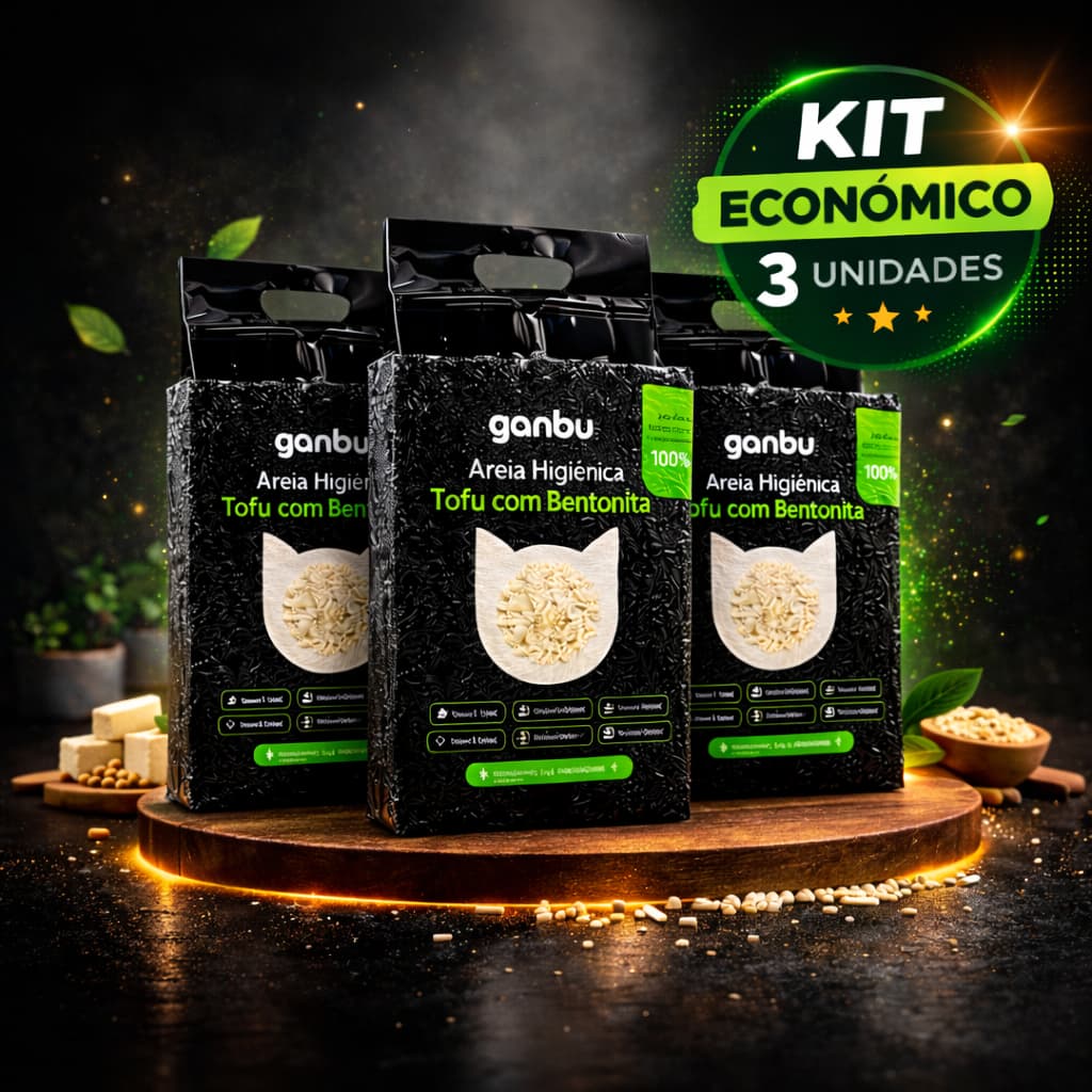 Kit 3 Granulados Areia Tofu Biodegradável P/ Gatos 3.6 kg Absorvente Higiênico Pet Bandeja Sanitária