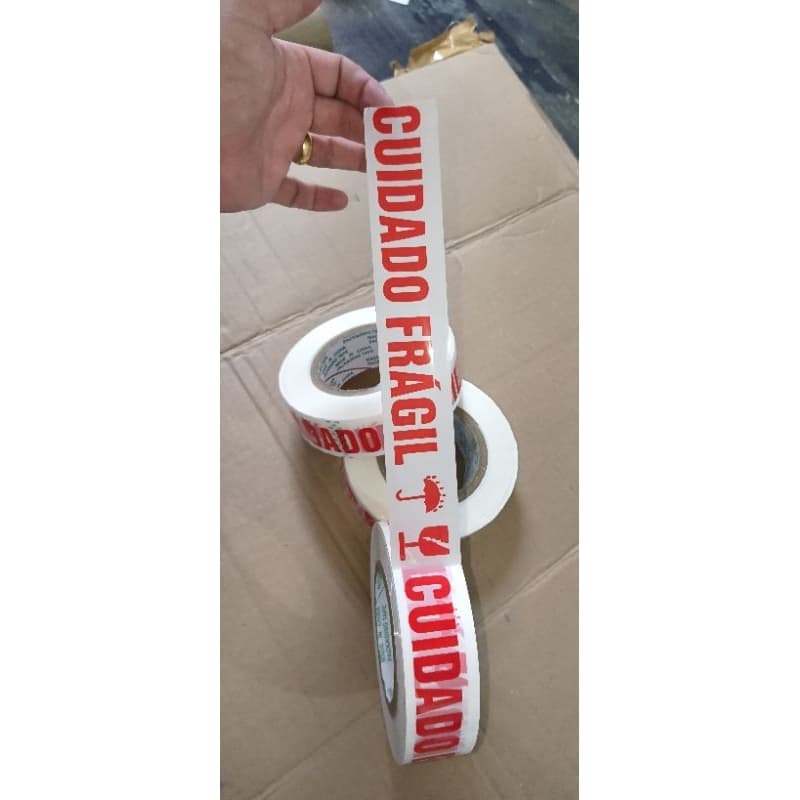 Fita Adesiva para Embalagem Cuidado Frágil - Alta Aderência e Versatilidade, 500m