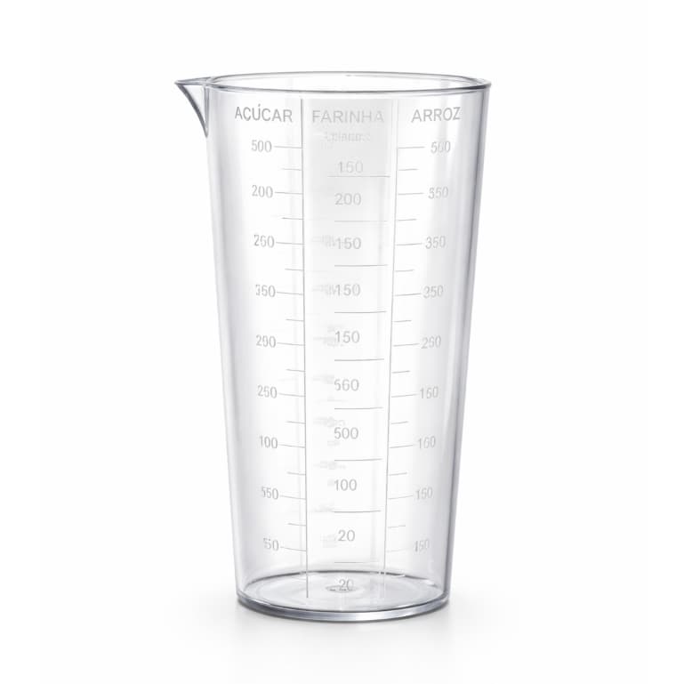 Copo Medidor Graduado 500ml Dosador Cozinha Multiuso em Relevo Plástico Medidas para Líquidos e Farinha