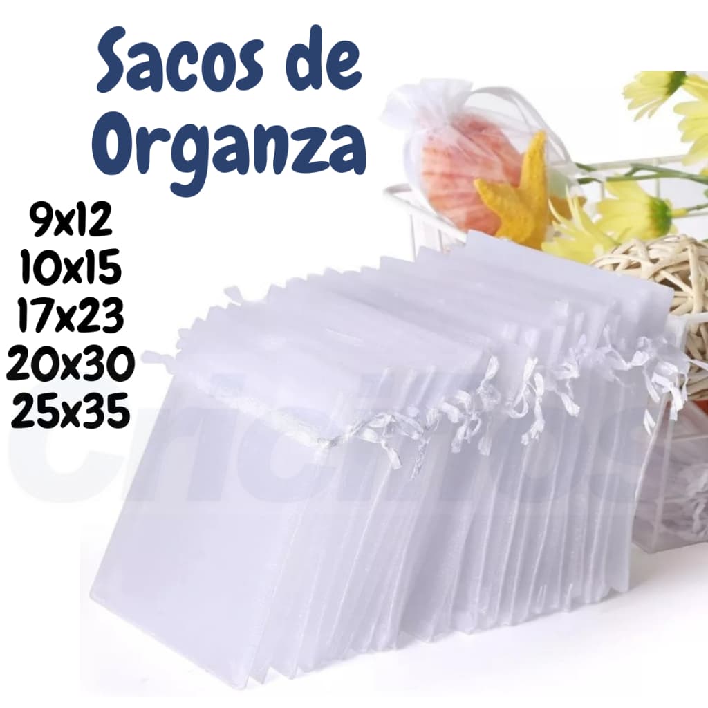 Saco Saquinho Organza Tule | 9x12cm | 10x15cm | 17x23cm | 20x30cm | Casamento