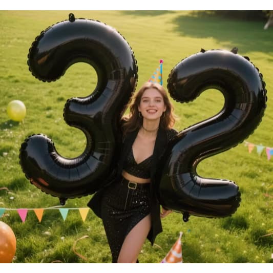 Kit 2 Balões Metalizados Preto - 80cms Preço Atacado Aproveite - Festas Aniversário, Casamento, Bodas