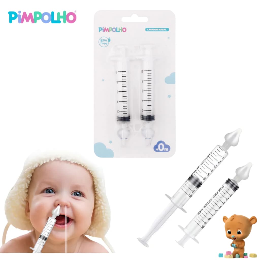 Seringa lavagem nasal Aspirador nasal de bebê criança higiene nariz sugador catarro