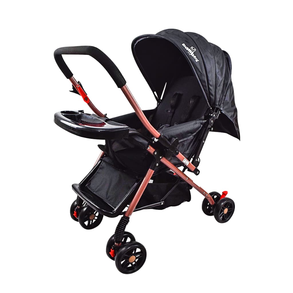 Carrinho de Bebê Premium Passeio Menina Menino Compacto Reclinavel Alça Reversivel com Mosquiteiro