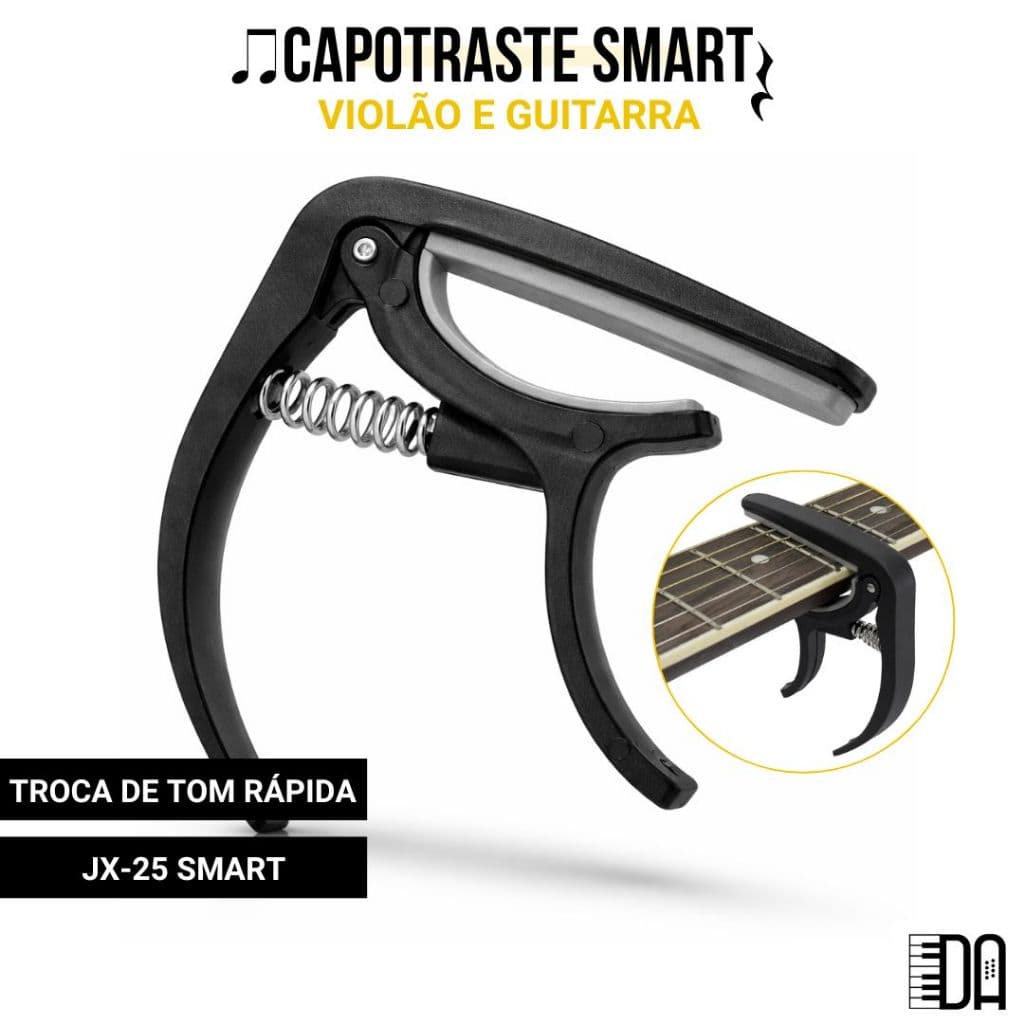 Capotraste Para Violão E Guitarra Braçadeira Smart JX-25 Preto