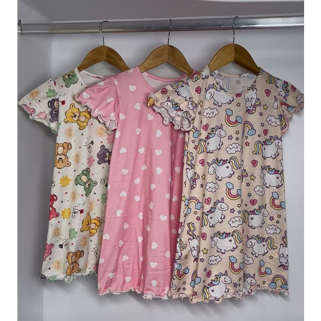 Camisola Infantil Malu Estampada Pijama Roupa de Dormir