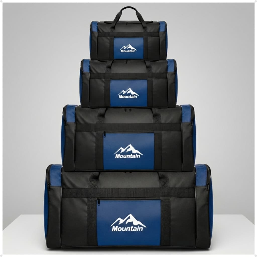 Kit 4 Bolsa De Viagem Azul Marinho GG G M P Completo Resistente Dobrável Praia Media Grande Media