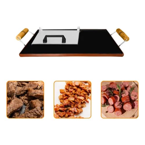 Chapa Bifeteira 30x60 Fogão Com/ Sem Abafador c/ Cabo de Madeira