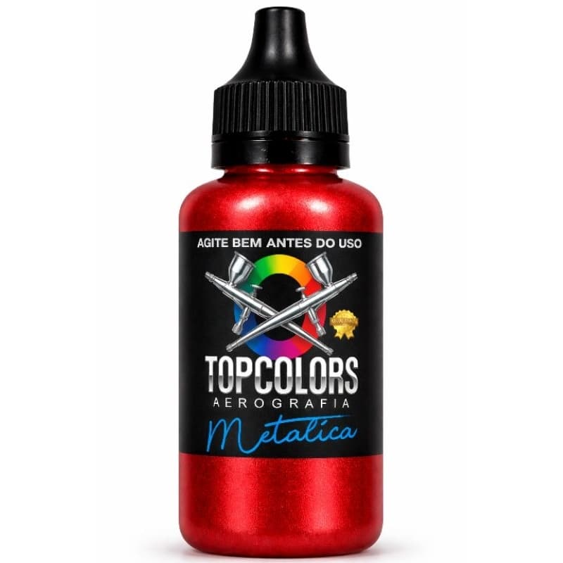 Tinta metalica para aerógrafo a base de solvente 120ml fosca