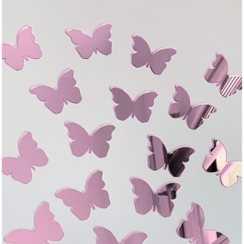 Promoção Kit 20 Borboletas Espelhadas 3D Rose Autocolante