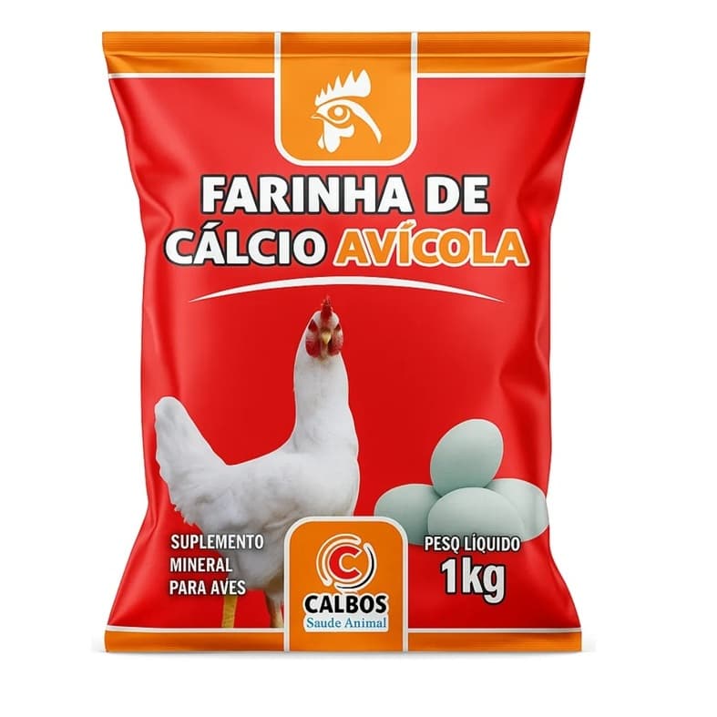 Farinha de Cálcio Avícola Calbos 1kg - Suplemento Mineral para Aves