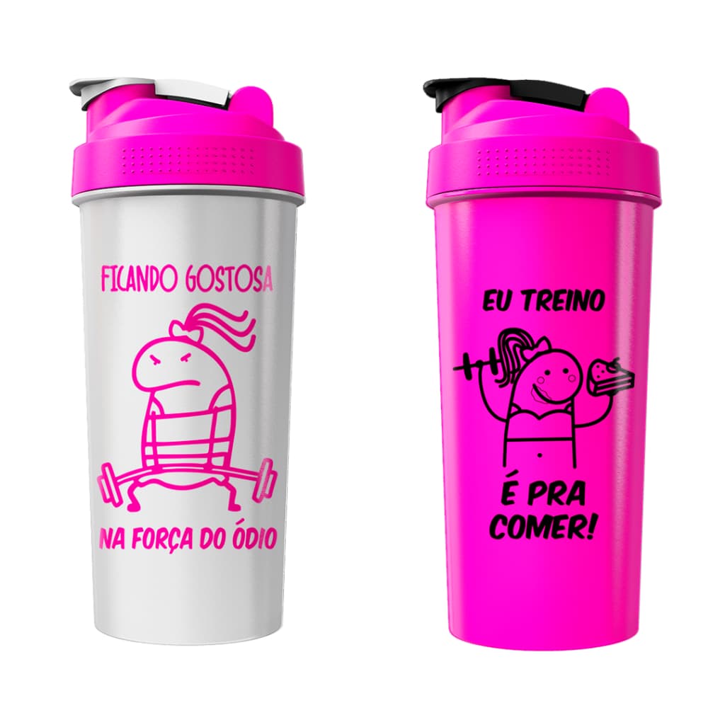 Kit 02 Coqueteleira Academia Shaker Garrafa 600ml