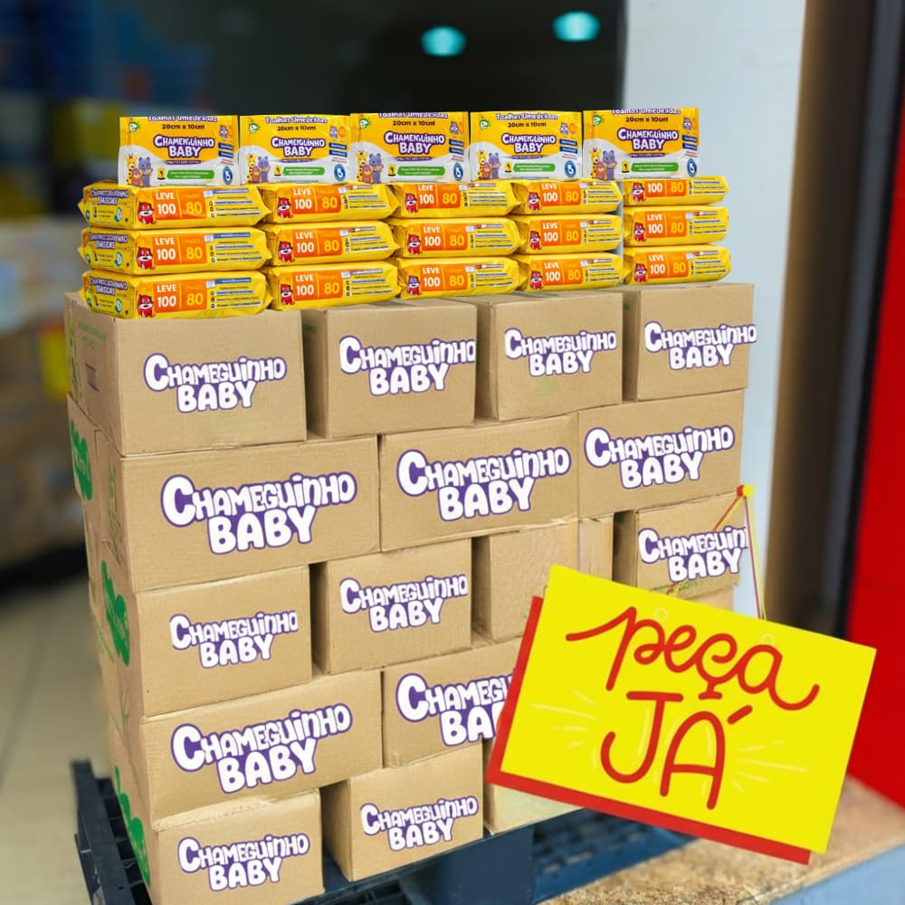 Caixa Kit Com Lenços/Toalhas Umedecida Kit Higiene Bebe Promoção Chameguinho