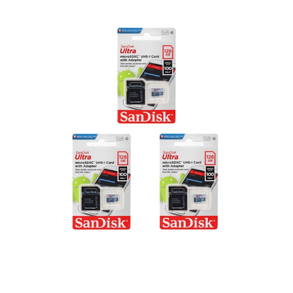 Kit 3 Cartão de Memória 128GB SANDISK ORIGINAL
