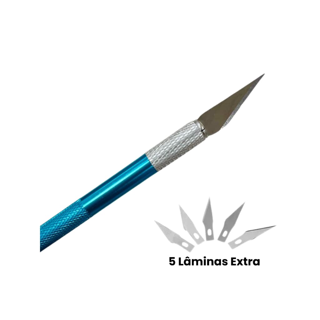 Estilete De Precisão Para Corte Bisturi + 5 Lâminas