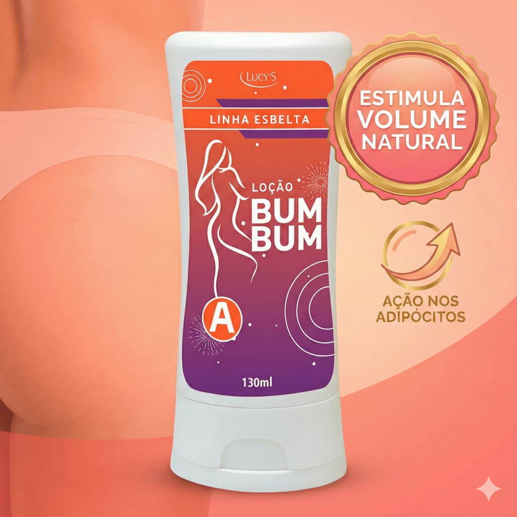 Loção Aumenta Bumbum Lucy's 130ml - Efeito Volume e Preenchimento com Adipofill e Commipheroline