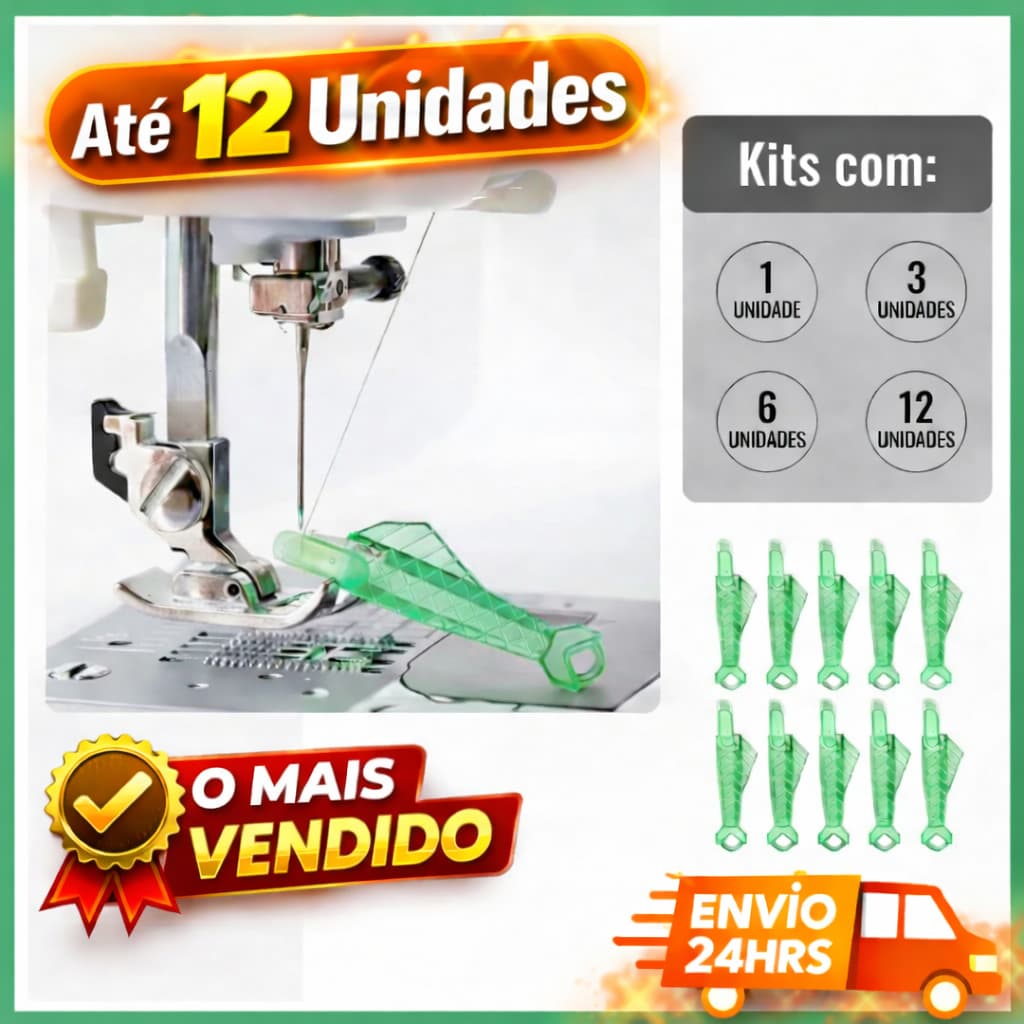 Kits Passador de Linha na Agulha para Máquina de Costura Prático, Resistente e Fácil de Usar