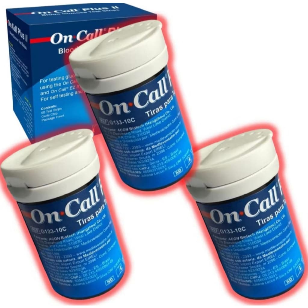 TIRAS DE GLICEMIA ON CALL PLUS II COM 50/100/150/200