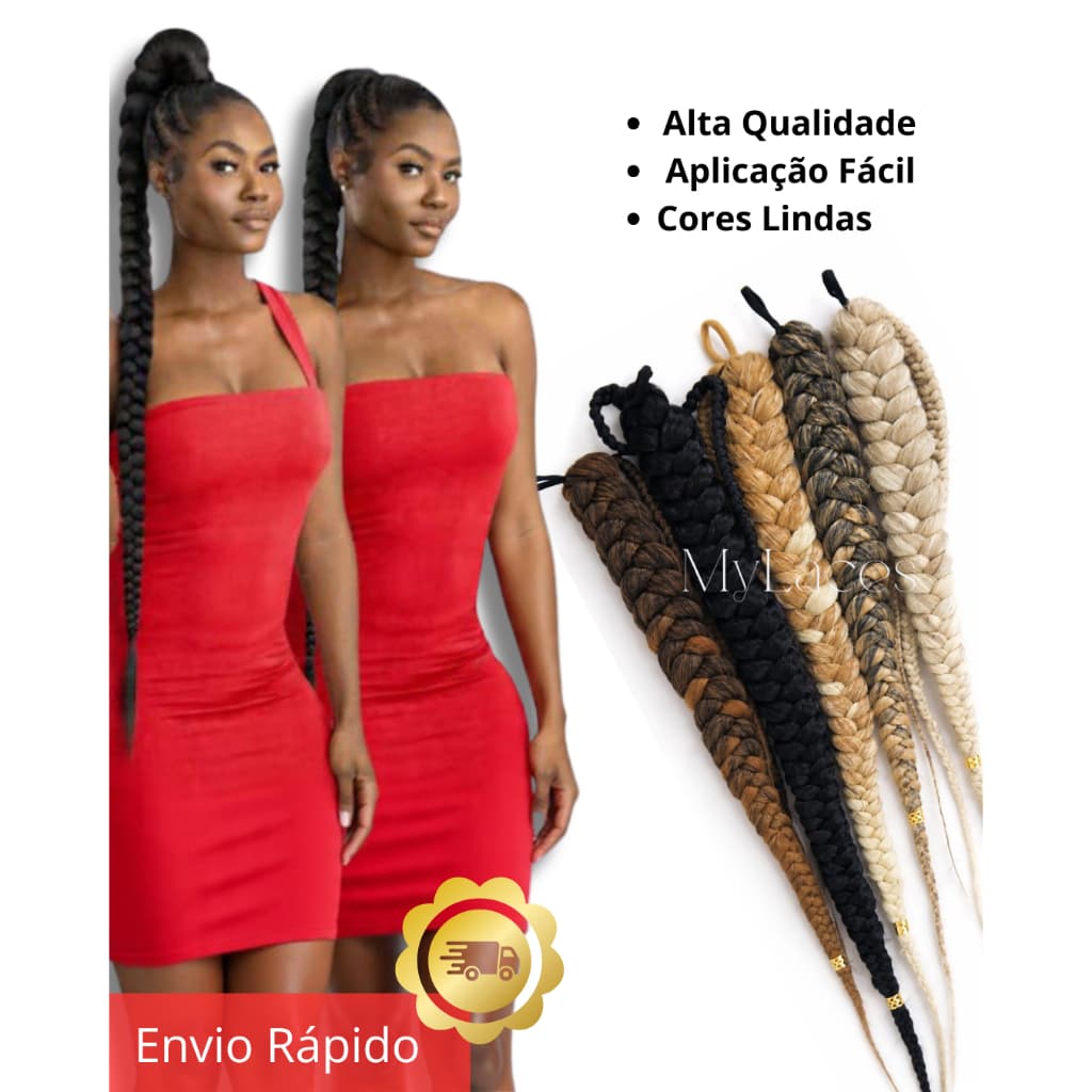 Rabo de Cavalo  de Trança Tamanho Medio -70CM PRETO-CASTANHO-MORENA ILUMINADA E LOIRO