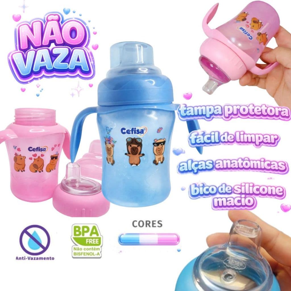 Copo de Transição para Bebê com Bico de Silicone Antivazamento