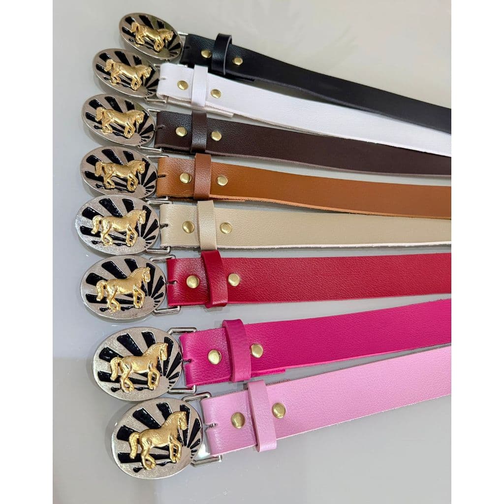 Krica Kids - Cinto Infantil Unissex Country Fivela Cavalo Rodeio